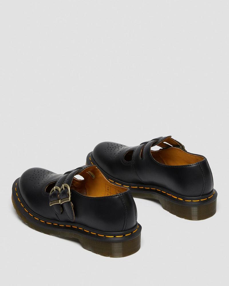 Black Women's Dr Martens 8065 Smooth Leather Mary Jane Shoes | CA 334JPQ